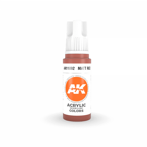 AK Interactive Matt Red 3G Acrylic Paint 17ml Bottle - Image 2