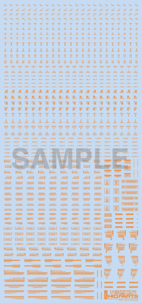 HiQ Parts 1/100 RB01 Caution Decal One Color Orange (1pc) - Image 4